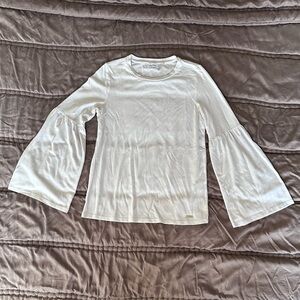 Calvin Klein White Bell Sleeve Top